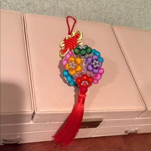 Colorful Floral Tassel Keychain